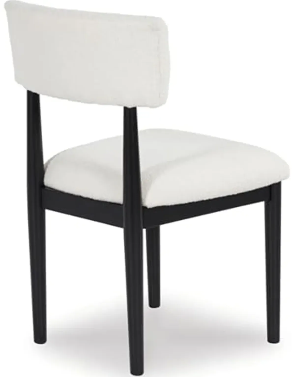 Signature Design by Ashley Xandrum Casual Upholstered Armless Dining Chair with Open Back and Tapered Legs, Set of 2, White & Black