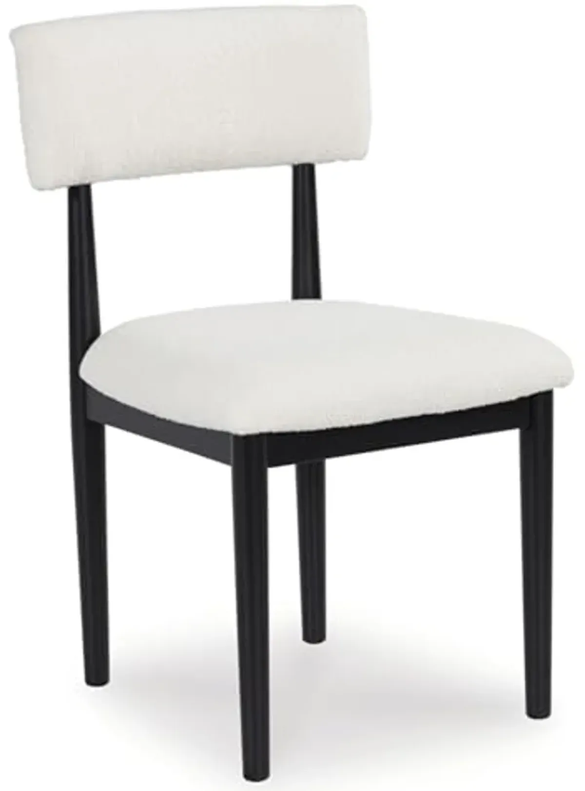 Signature Design by Ashley Xandrum Casual Upholstered Armless Dining Chair with Open Back and Tapered Legs, Set of 2, White & Black