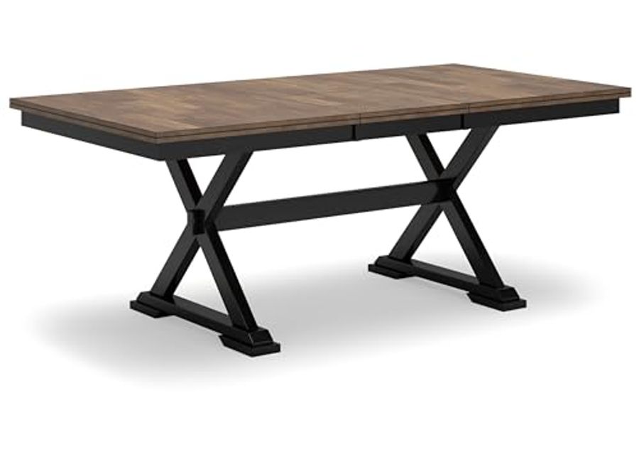 Signature Design by Ashley Wildenauer Dining Extension Table, 78" W x 40" D x 30" H, Black & Dark Brown