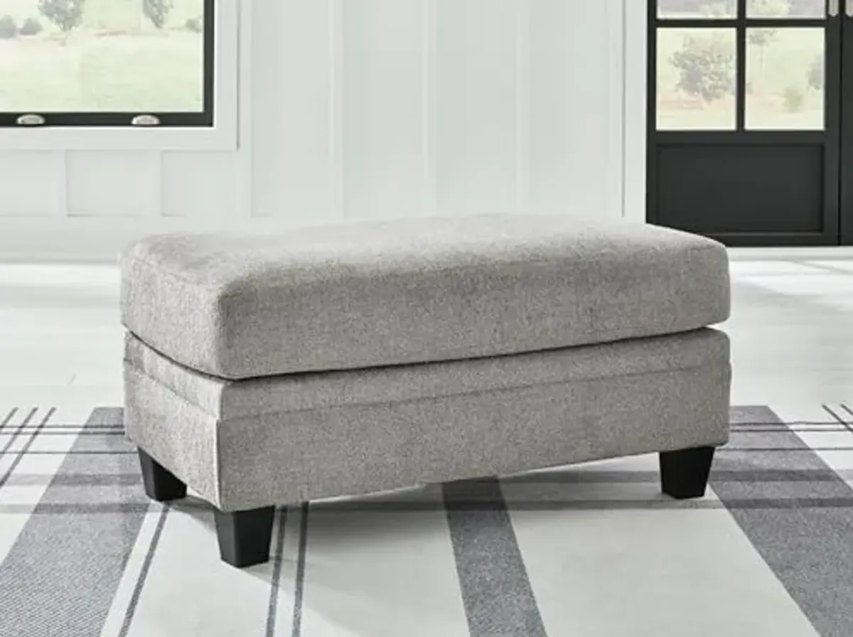 Signature Design by Ashley Davinca Classic Upholstered Rectangular Ottoman, Gray