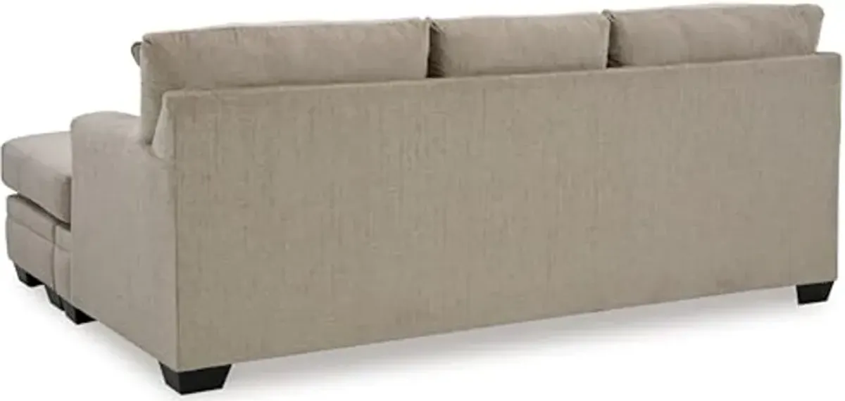 Signature Design by Ashley Stonemeade Casual Right-Arm Facing Sofa Chaise with 4 Toss Pillows, Light Brown