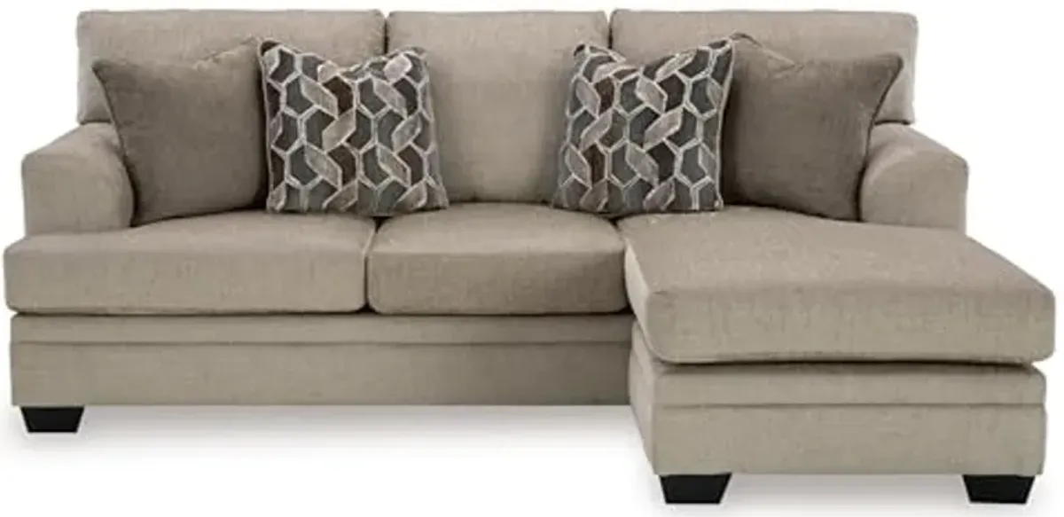 Signature Design by Ashley Stonemeade Casual Right-Arm Facing Sofa Chaise with 4 Toss Pillows, Light Brown