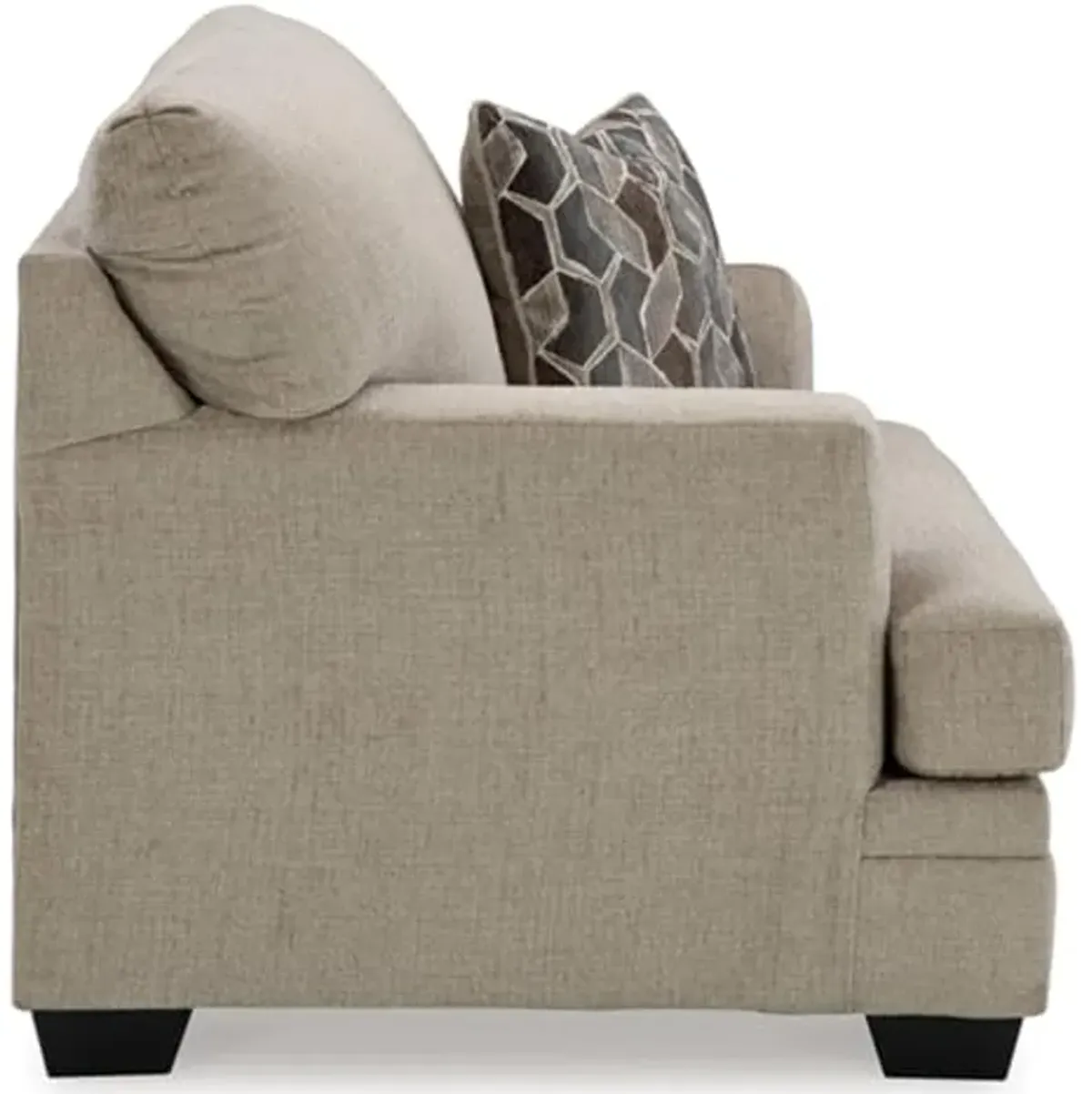 Signature Design by Ashley Stonemeade Casual Upholstered Oversized Chair with 1 Toss Pillow, Light Brown