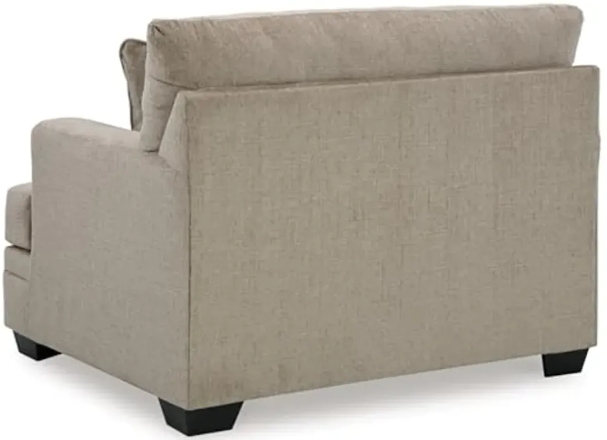 Signature Design by Ashley Stonemeade Casual Upholstered Oversized Chair with 1 Toss Pillow, Light Brown