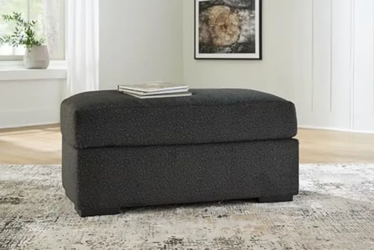 Signature Design by Ashley Wryenlynn Contemporary Upholstered Rectangular Ottoman, Black