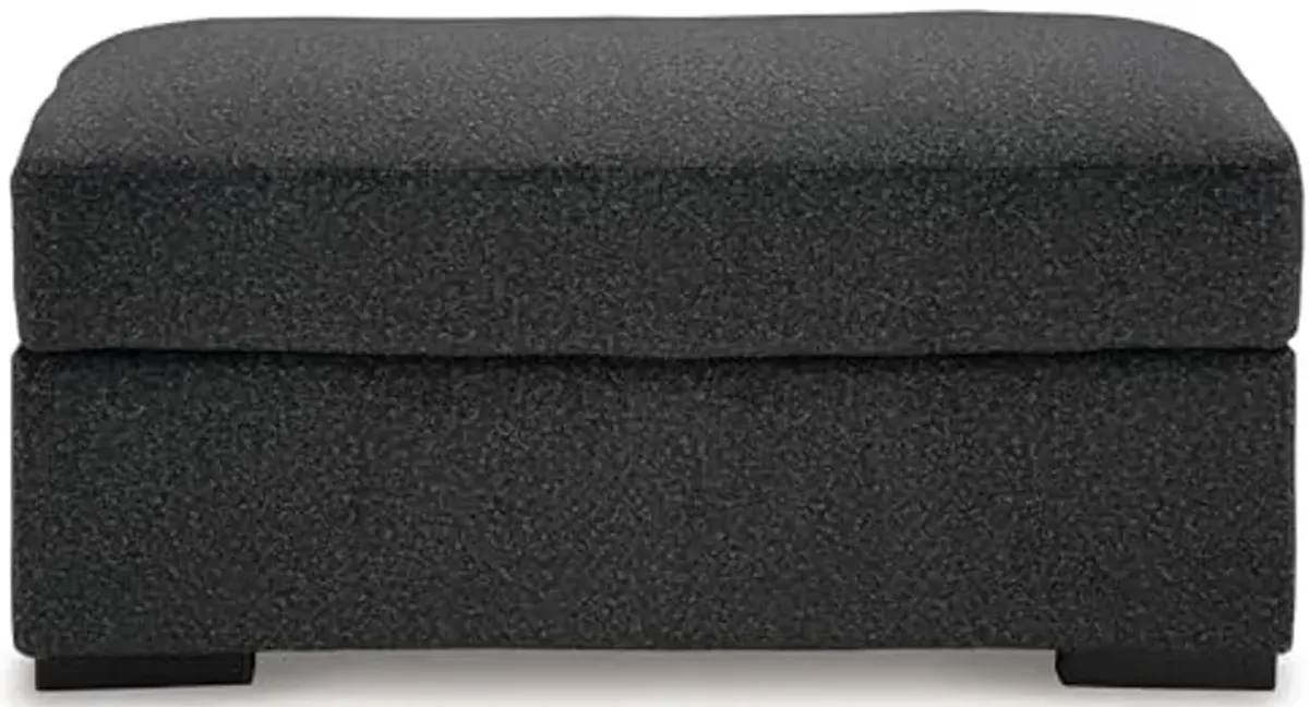 Signature Design by Ashley Wryenlynn Contemporary Upholstered Rectangular Ottoman, Black