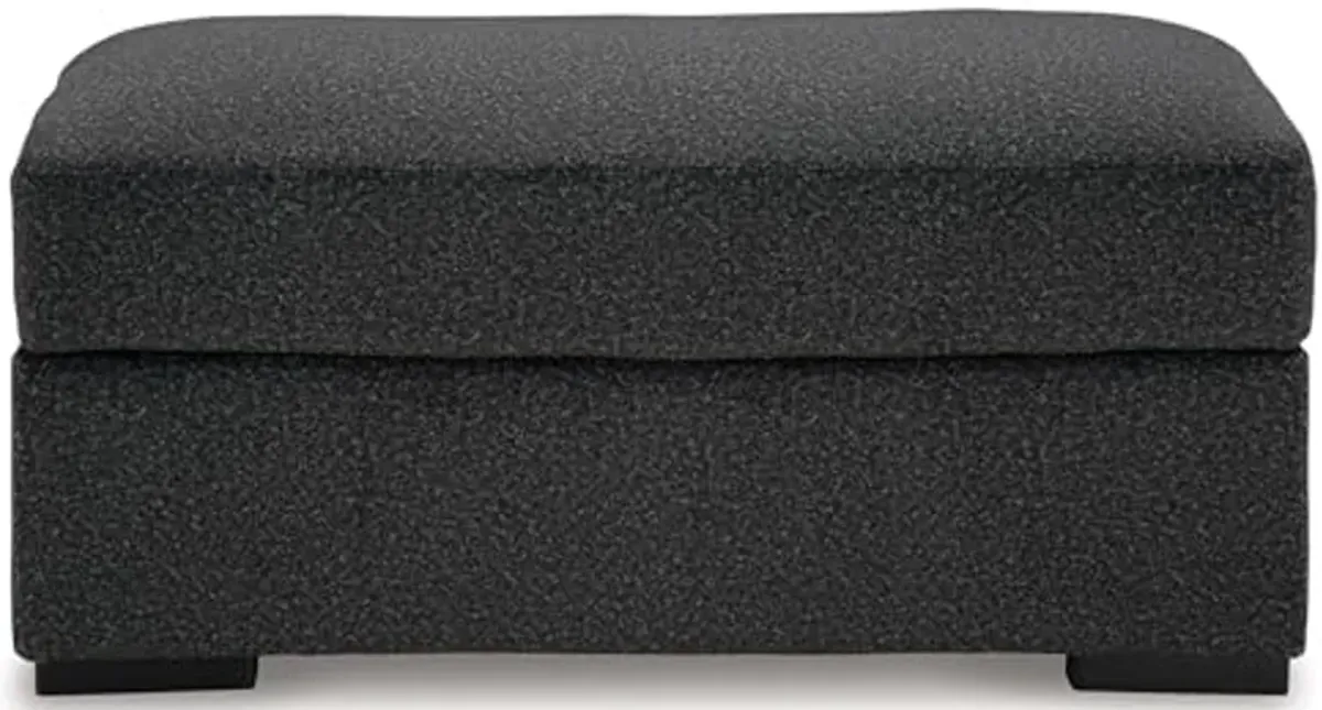 Signature Design by Ashley Wryenlynn Contemporary Upholstered Rectangular Ottoman, Black