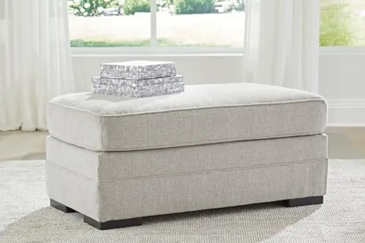 Signature Design by Ashley Eastonbridge Casual Upholstered Rectangular Ottoman, Light Gray