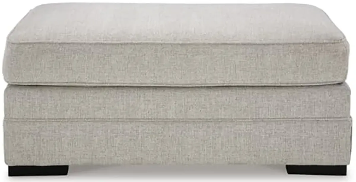 Signature Design by Ashley Eastonbridge Casual Upholstered Rectangular Ottoman, Light Gray