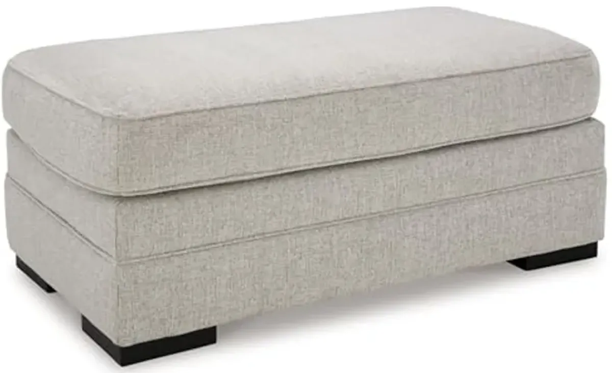 Signature Design by Ashley Eastonbridge Casual Upholstered Rectangular Ottoman, Light Gray