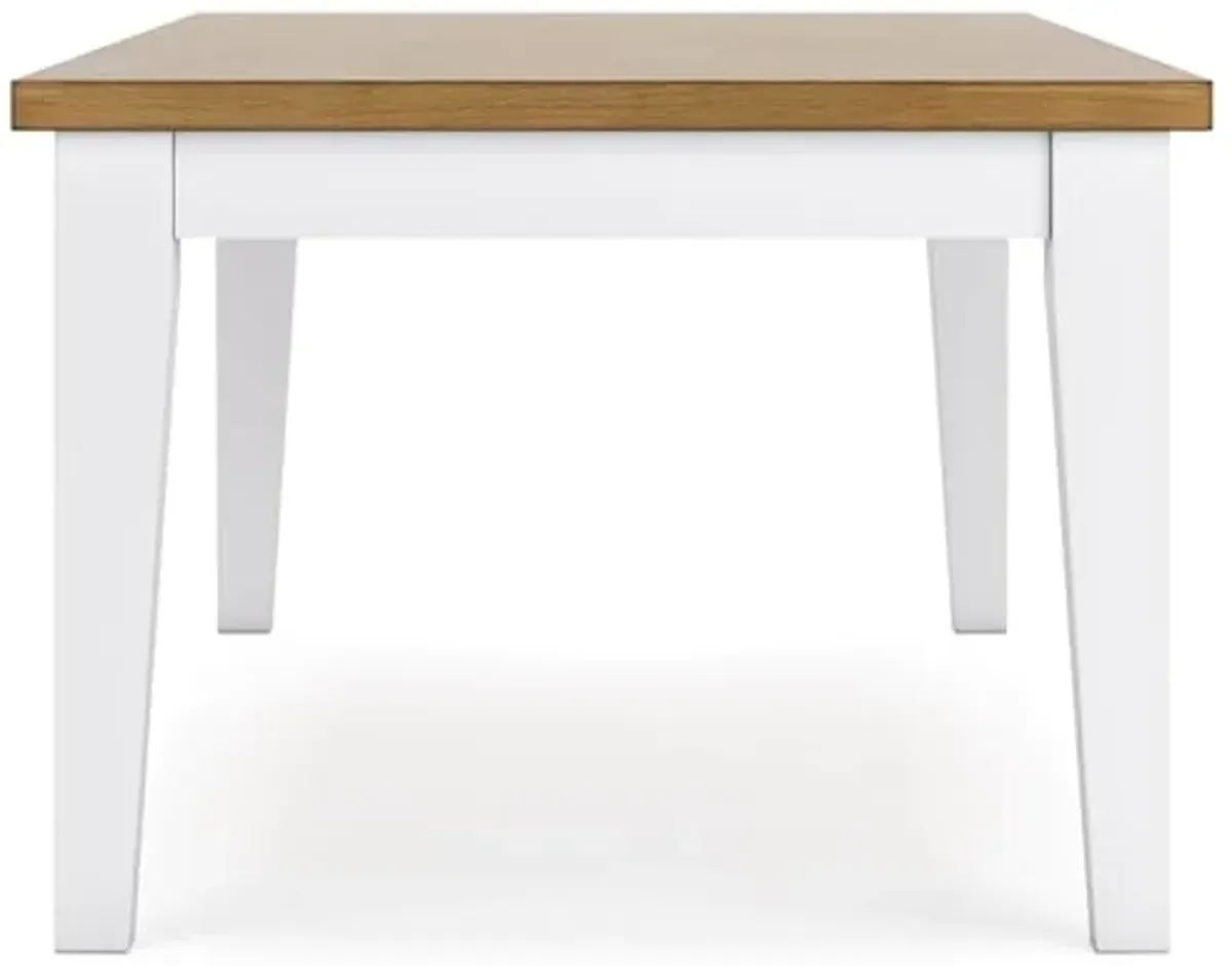 Signature Design by Ashley Ashbryn Dining Table, 86" W x 42" D x 31" H, White & Light Brown