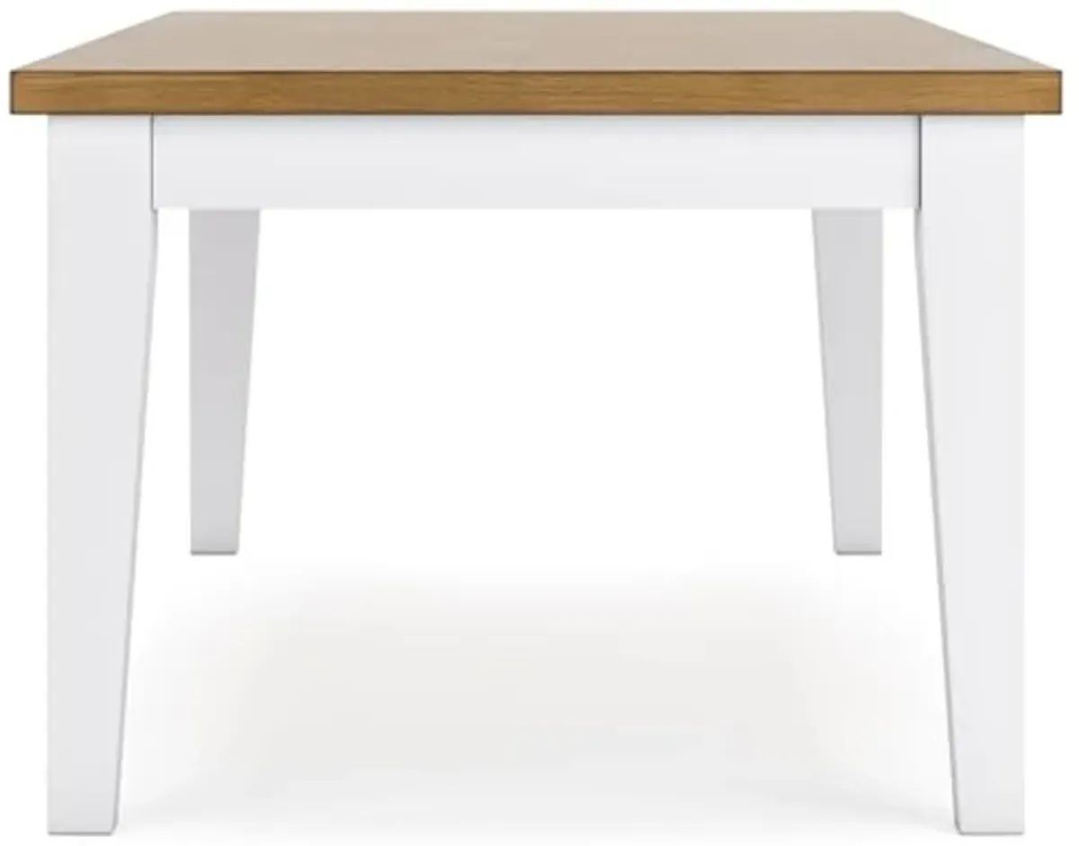 Signature Design by Ashley Ashbryn Dining Table, 86" W x 42" D x 31" H, White & Light Brown