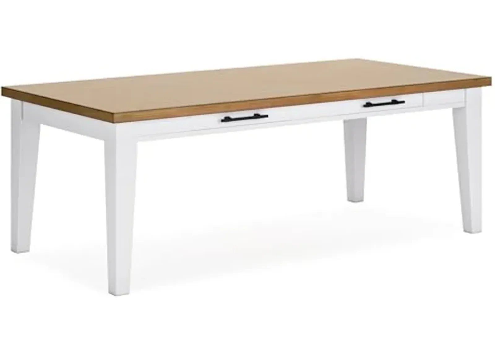 Signature Design by Ashley Ashbryn Dining Table, 86" W x 42" D x 31" H, White & Light Brown