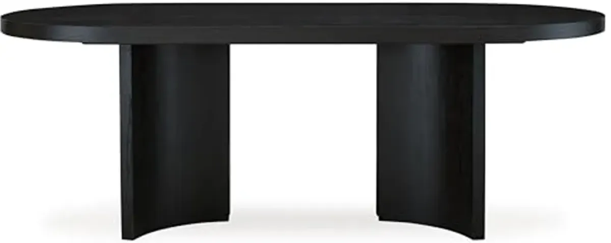 Signature Design by Ashley Rowanbeck Minimalist Dining Table for 8 People, Black