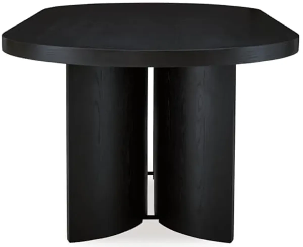 Signature Design by Ashley Rowanbeck Minimalist Dining Table for 8 People, Black