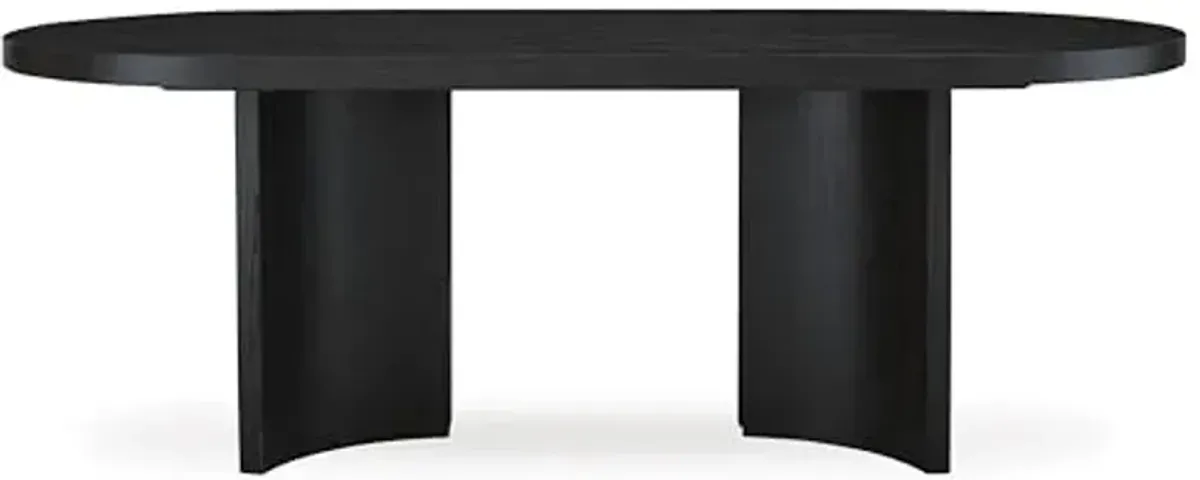 Signature Design by Ashley Rowanbeck Minimalist Dining Table for 8 People, Black
