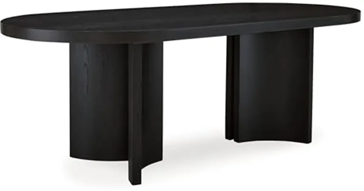 Signature Design by Ashley Rowanbeck Minimalist Dining Table for 8 People, Black