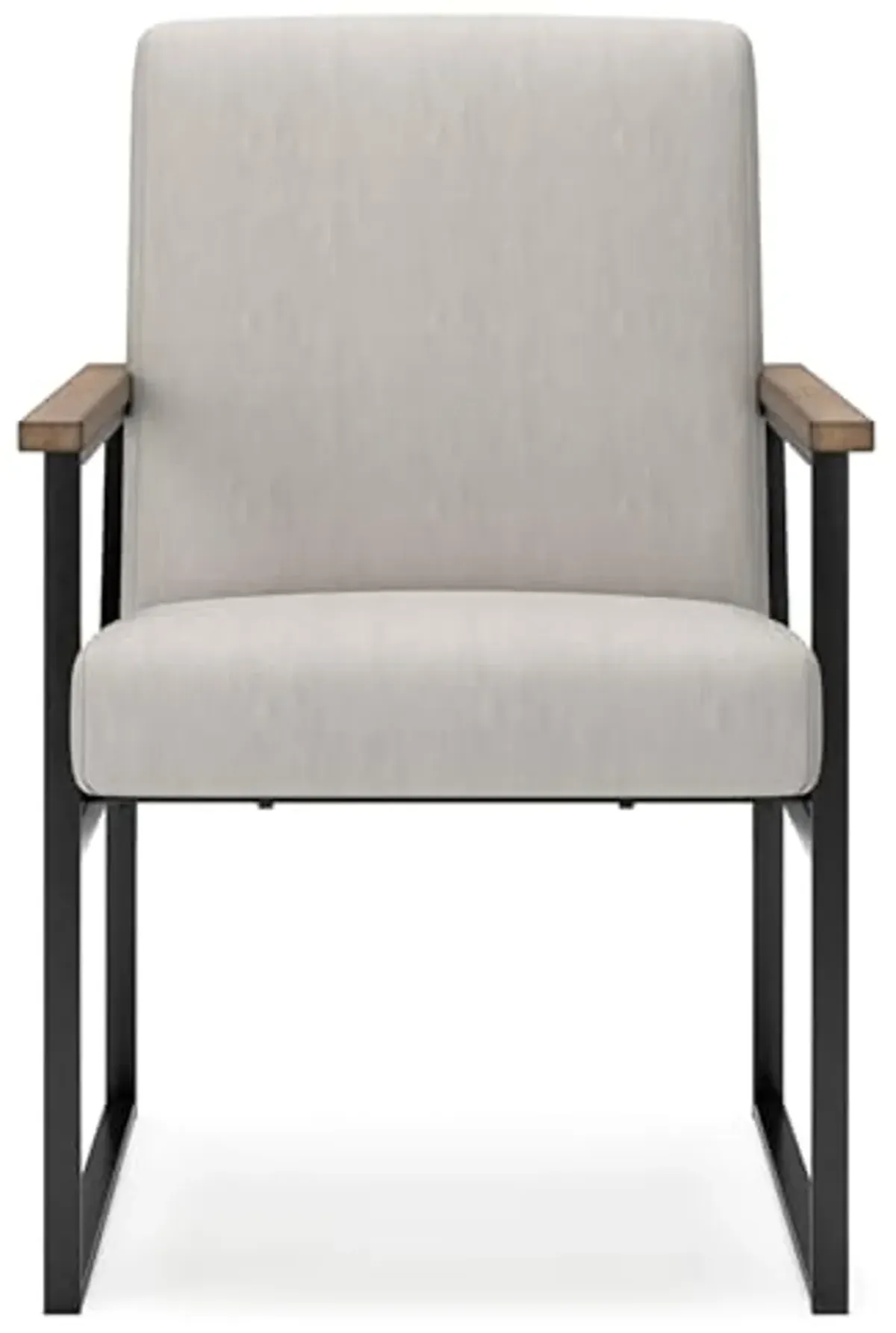 Signature Design by Ashley Montia Urban Upholstered Home Office Desk Chair with Track Arms, Light Brown & Gray