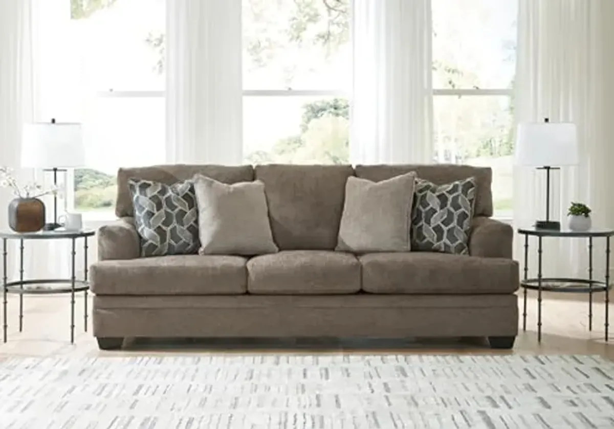 Signature Design by Ashley Stonemeade Casual Sofa with 4 Toss Pillows, Dark Brown