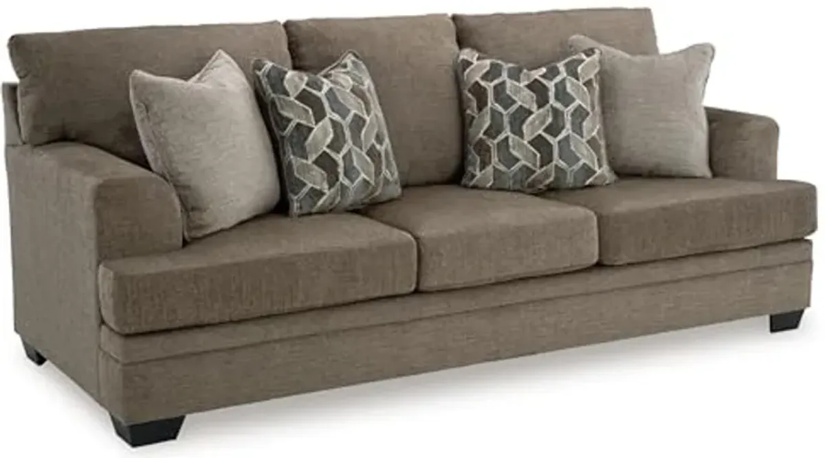 Signature Design by Ashley Stonemeade Casual Sofa with 4 Toss Pillows, Dark Brown