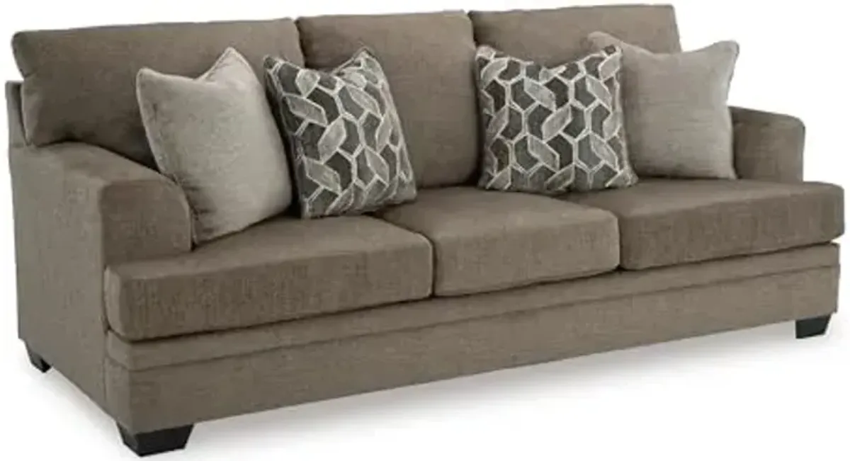 Signature Design by Ashley Stonemeade Casual Sofa with 4 Toss Pillows, Dark Brown