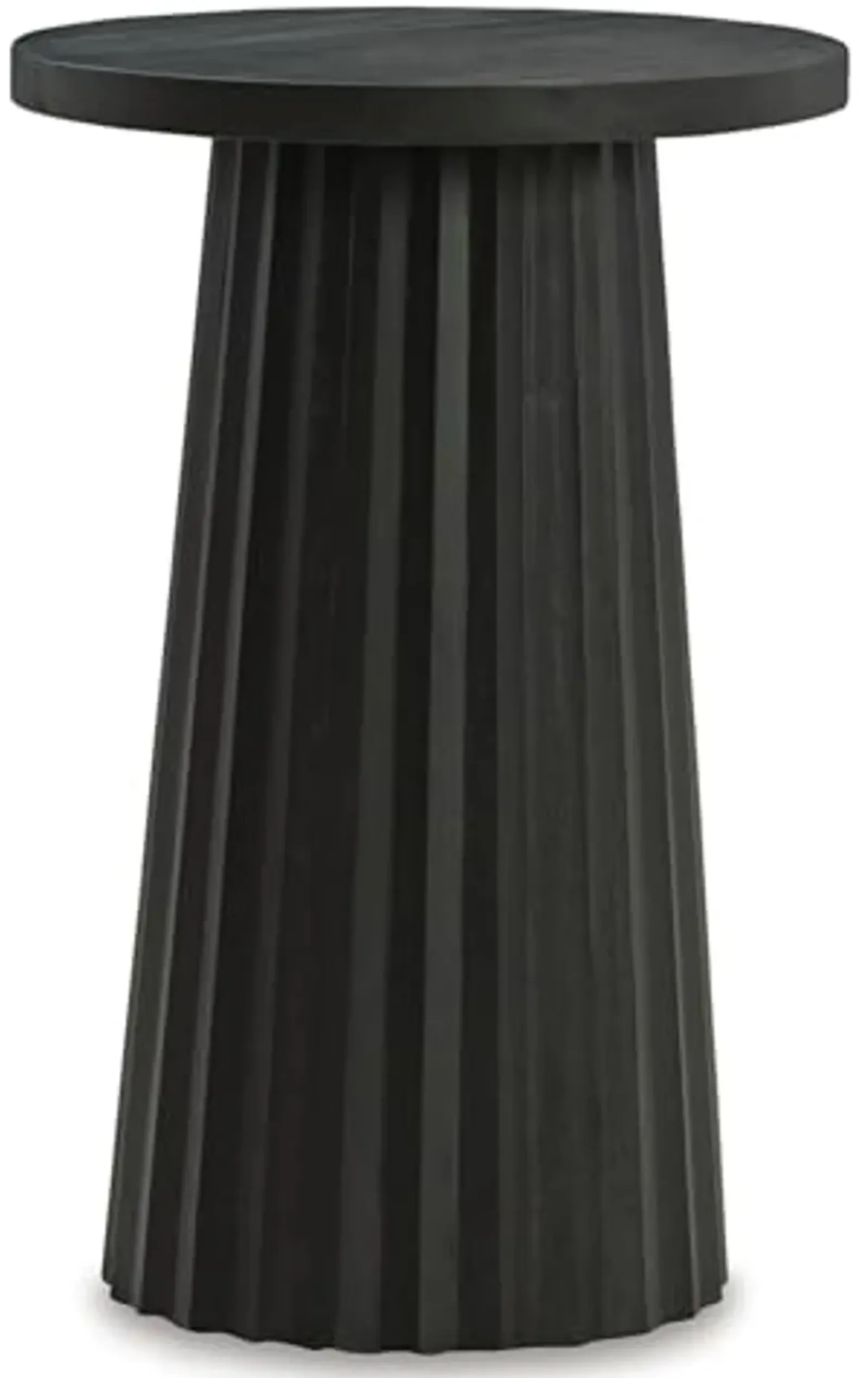 Signature Design by Ashley Ceilby Modern Accent Table with Fluted Base Design Wire-Brushed Effect, Black