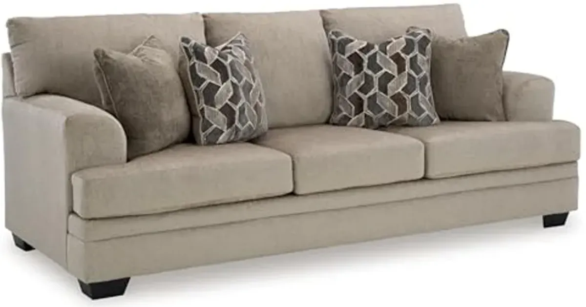 Signature Design by Ashley Stonemeade Casual Sofa with 4 Toss Pillows, Light Brown