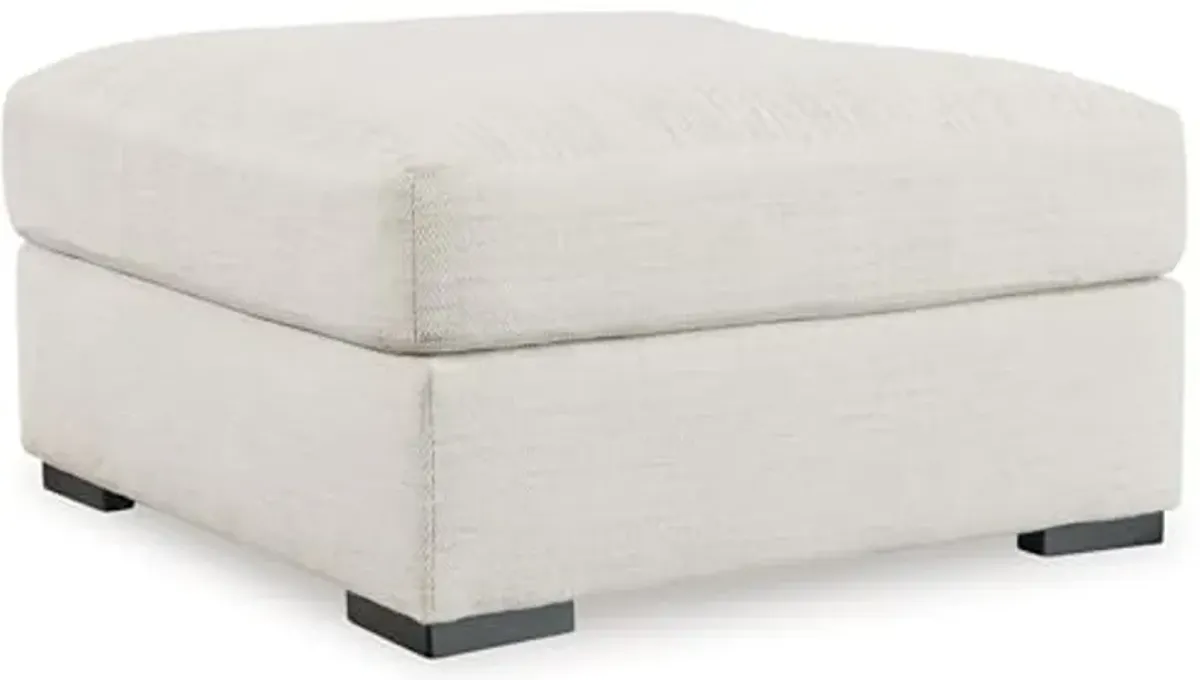 Signature Design by Ashley Accomplished Transitional Upholstered Square Oversized Accent Ottoman, Beige