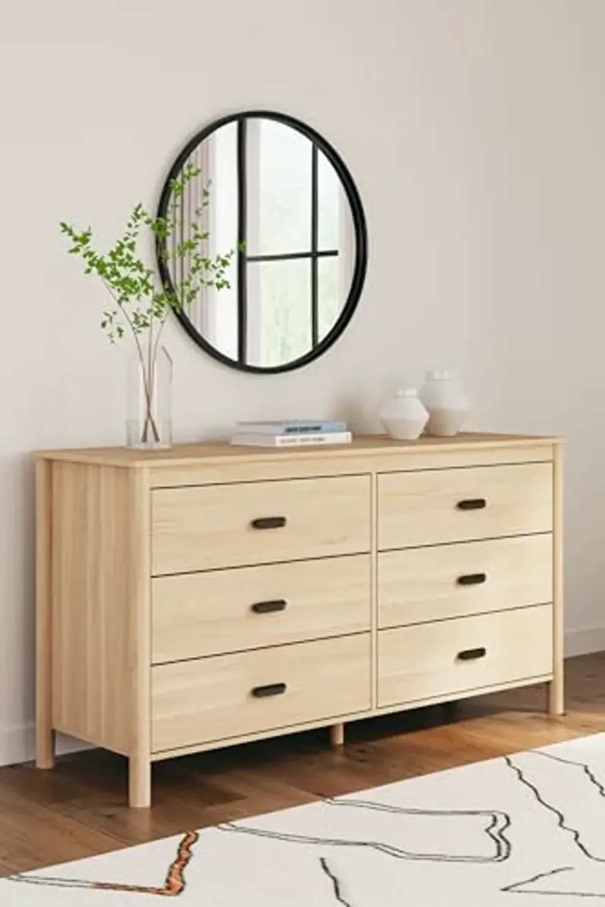 Signature Design by Ashley Cabinella Casual 6-Drawer Dresser with Safety Stop, Light Brown