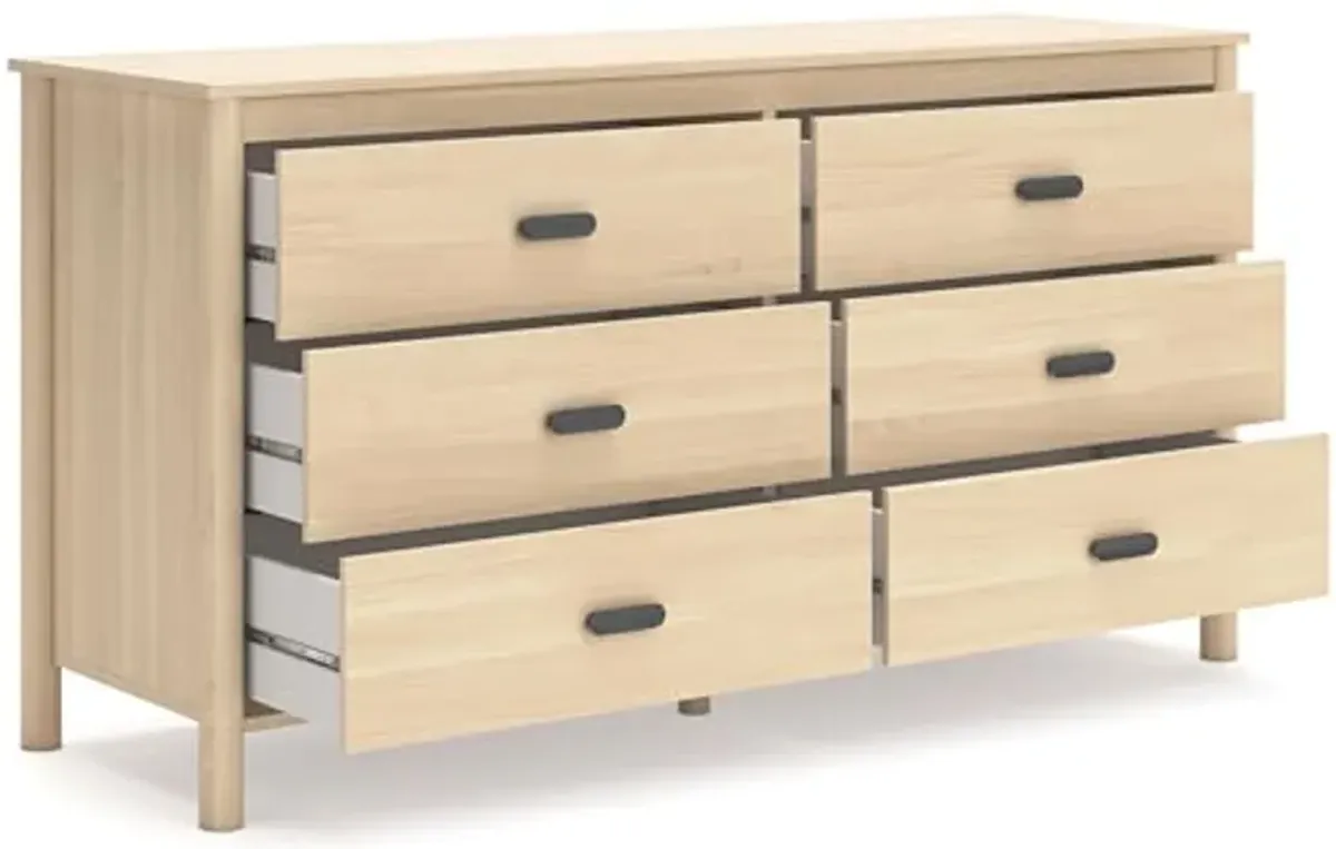 Signature Design by Ashley Cabinella Casual 6-Drawer Dresser with Safety Stop, Light Brown