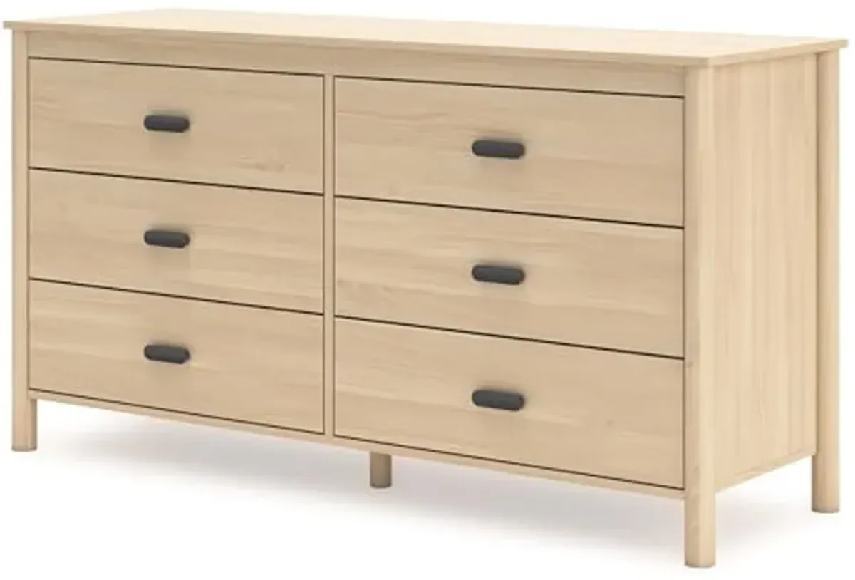 Signature Design by Ashley Cabinella Casual 6-Drawer Dresser with Safety Stop, Light Brown