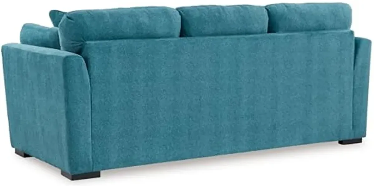 Signature Design by Ashley Keerwick Scandinavian Sofa with 4 Toss Pillows, Blue