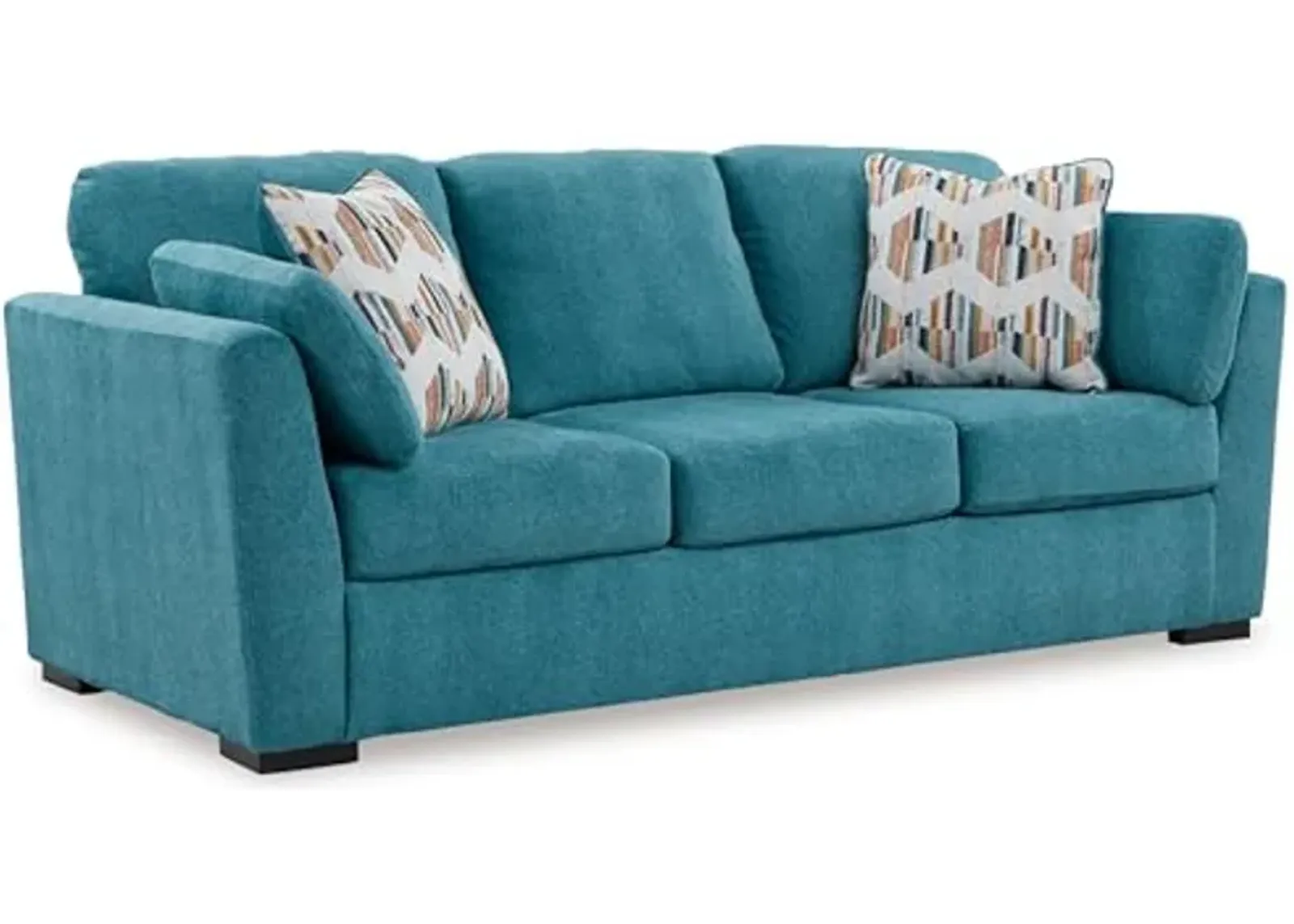 Signature Design by Ashley Keerwick Scandinavian Sofa with 4 Toss Pillows, Blue