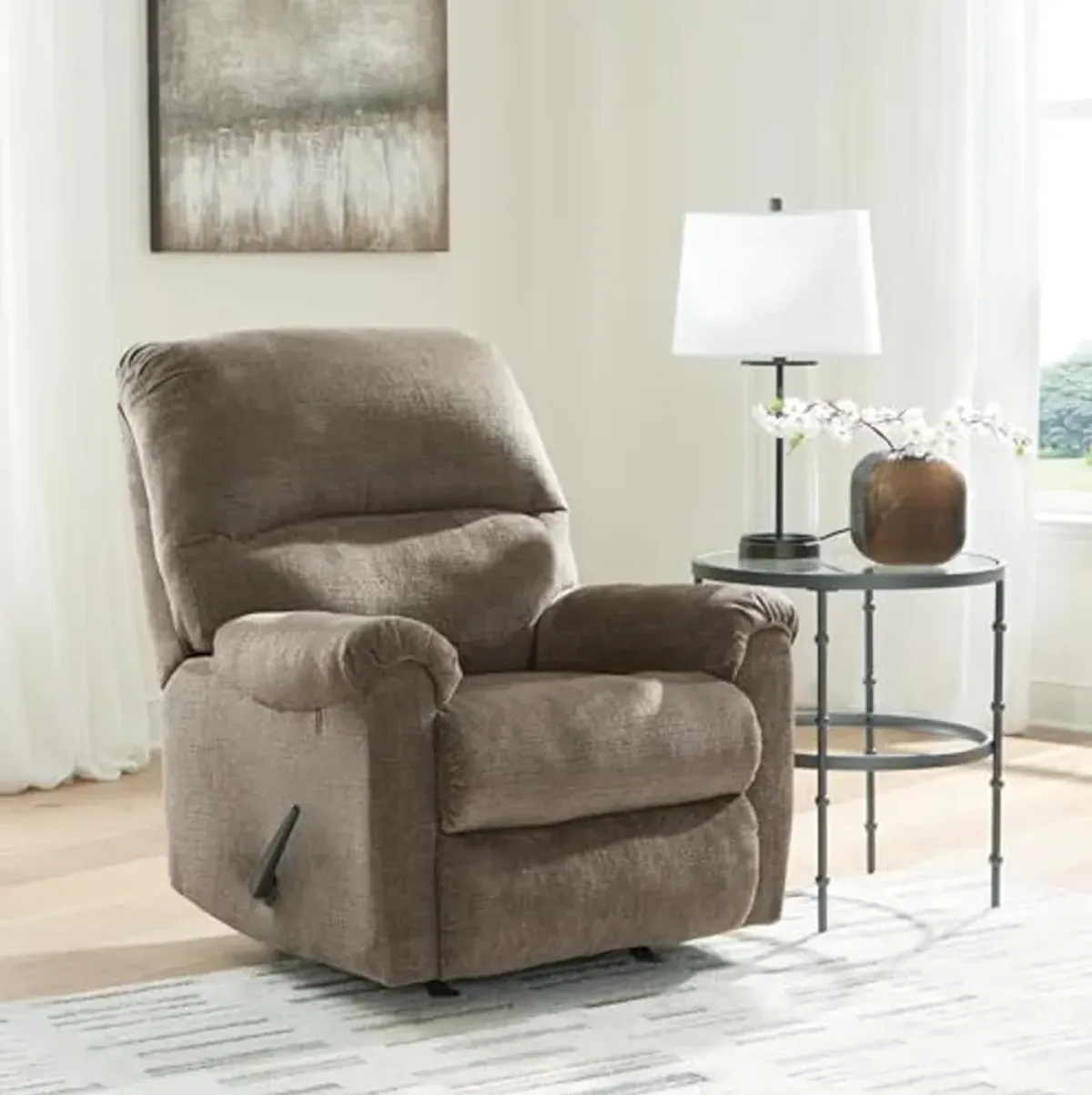 Signature Design by Ashley Stonemeade Casual Manual Rocker Recliner, Dark Brown