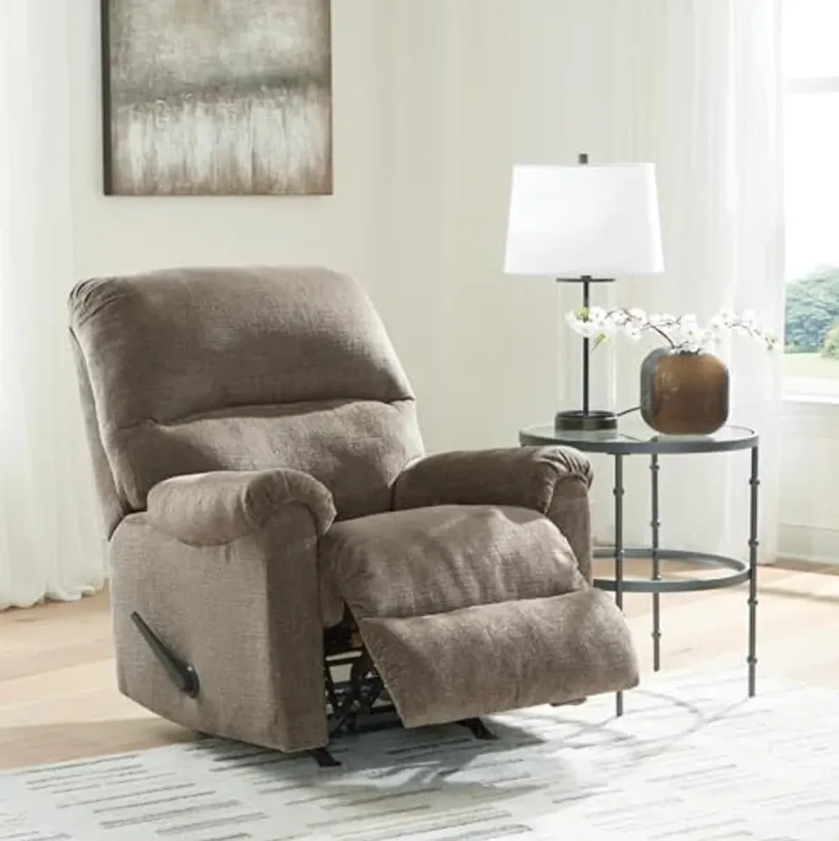 Signature Design by Ashley Stonemeade Casual Manual Rocker Recliner, Dark Brown