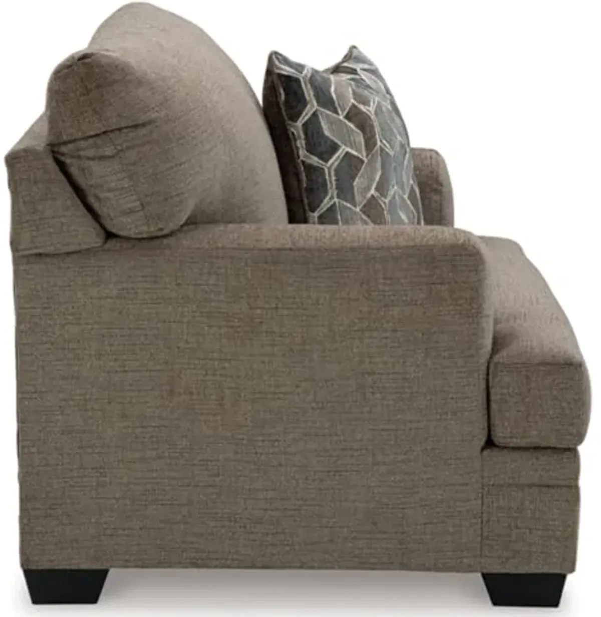 Signature Design by Ashley Stonemeade Urban Upholstered Oversized Chair with Reversible Seat Cushion, 1 Throw Pillow and Track Arms, Gray