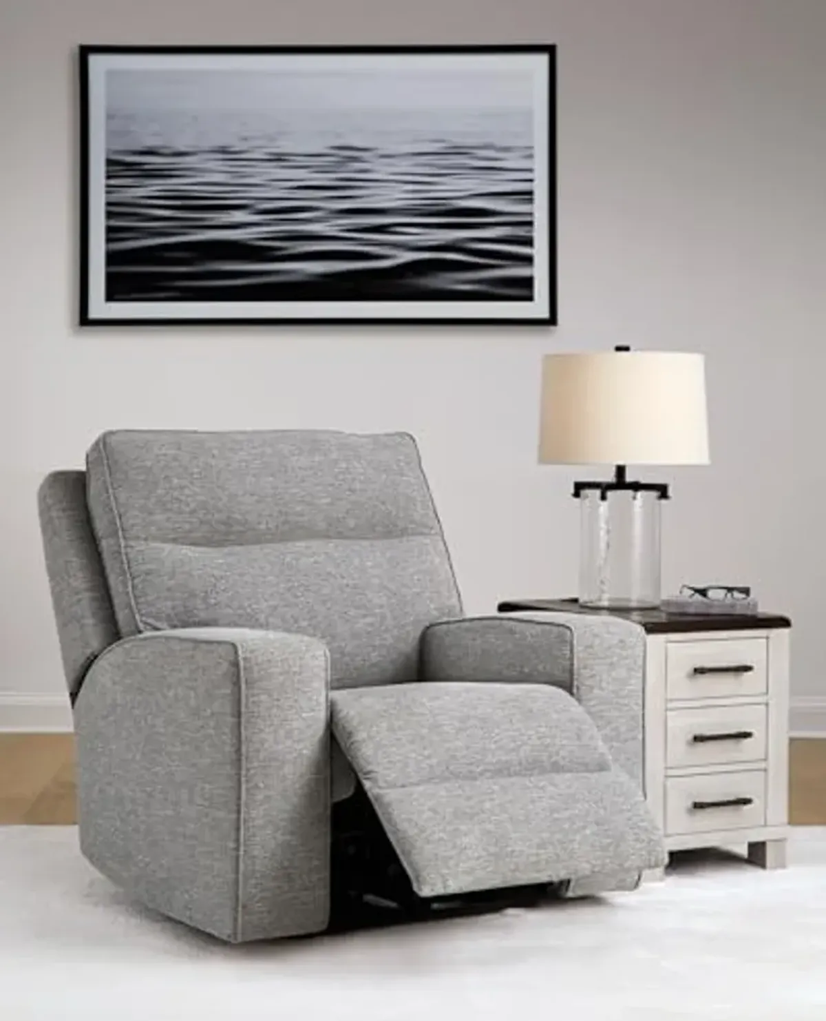 Signature Design by Ashley Biscoe Power Recliner, 41" W x 43" D x 42" H, Gray