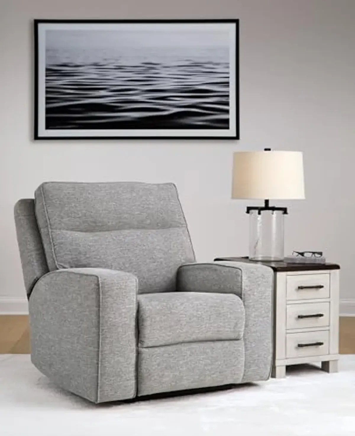 Signature Design by Ashley Biscoe Power Recliner, 41" W x 43" D x 42" H, Gray