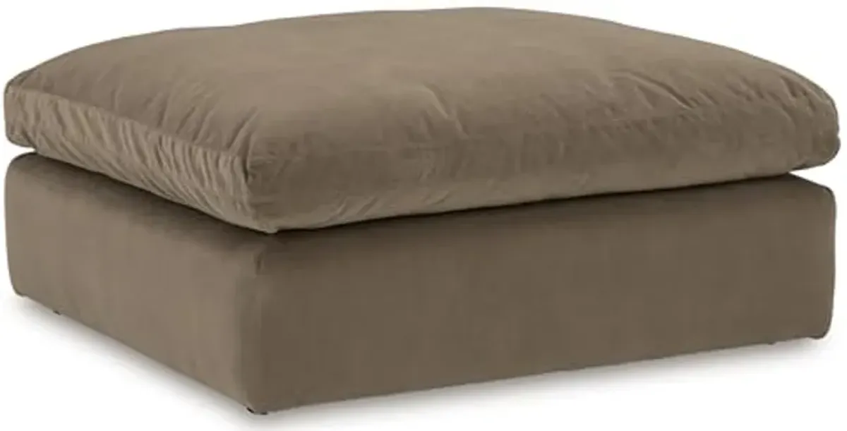 Signature Design by Ashley Sophie Contemporary Upholstered Square Oversized Accent Ottoman with Non-Skid Legs, Dark Brown