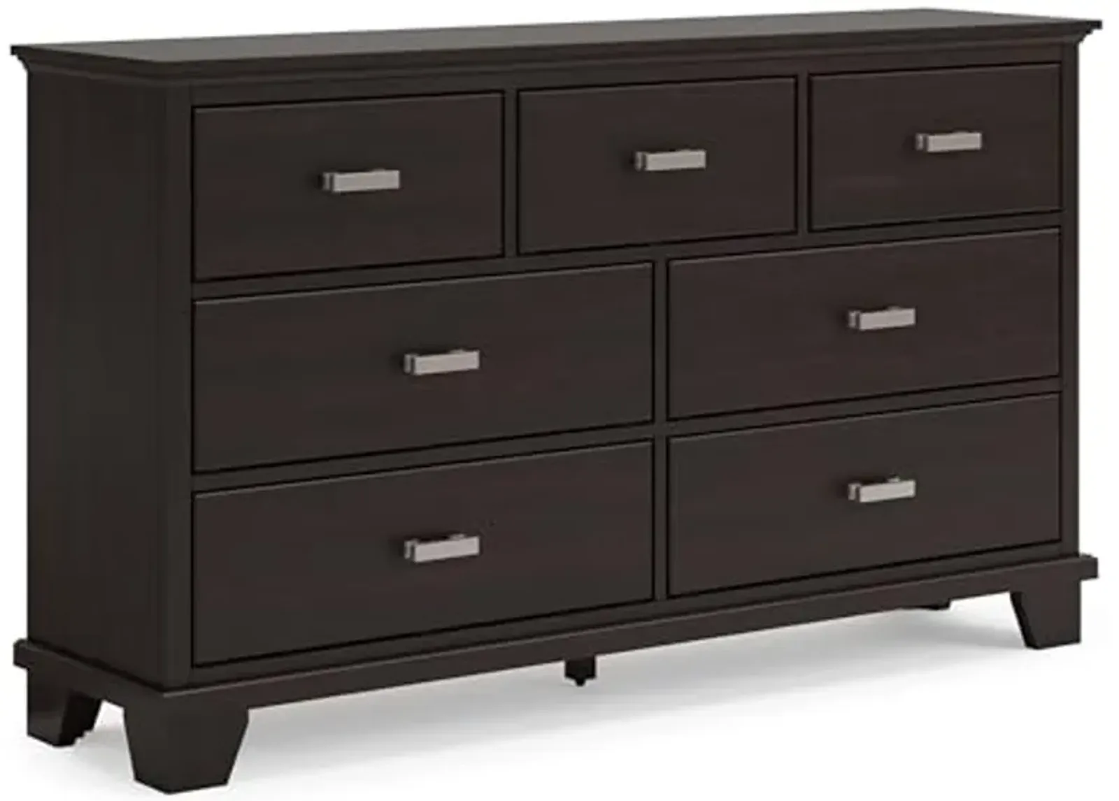 Signature Design by Ashley Covetown Contemporary 7 Drawer Dresser with Safety Stop for Bedroom, Dark Brown