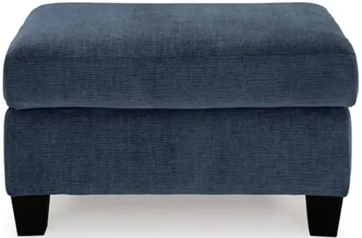 Signature Design by Ashley Amity Bay Modern Upholstered Rectangular Ottoman, Blue