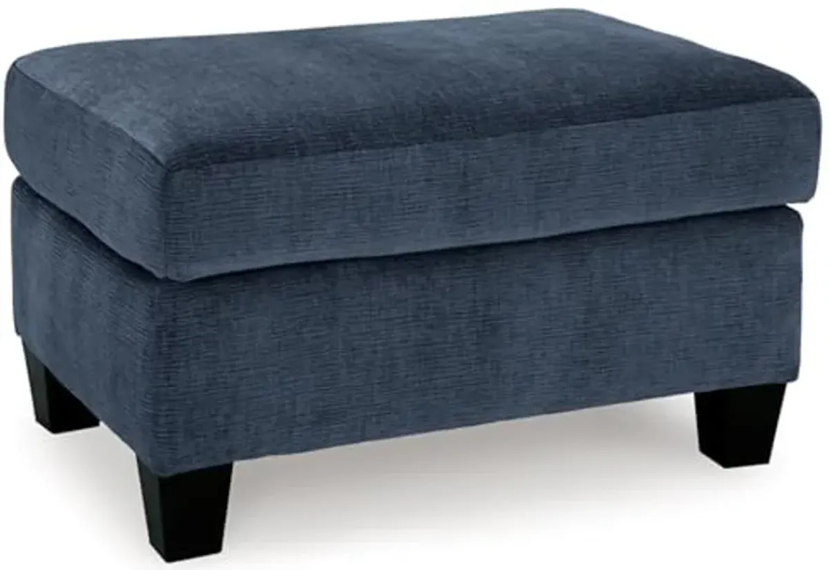 Signature Design by Ashley Amity Bay Modern Upholstered Rectangular Ottoman, Blue