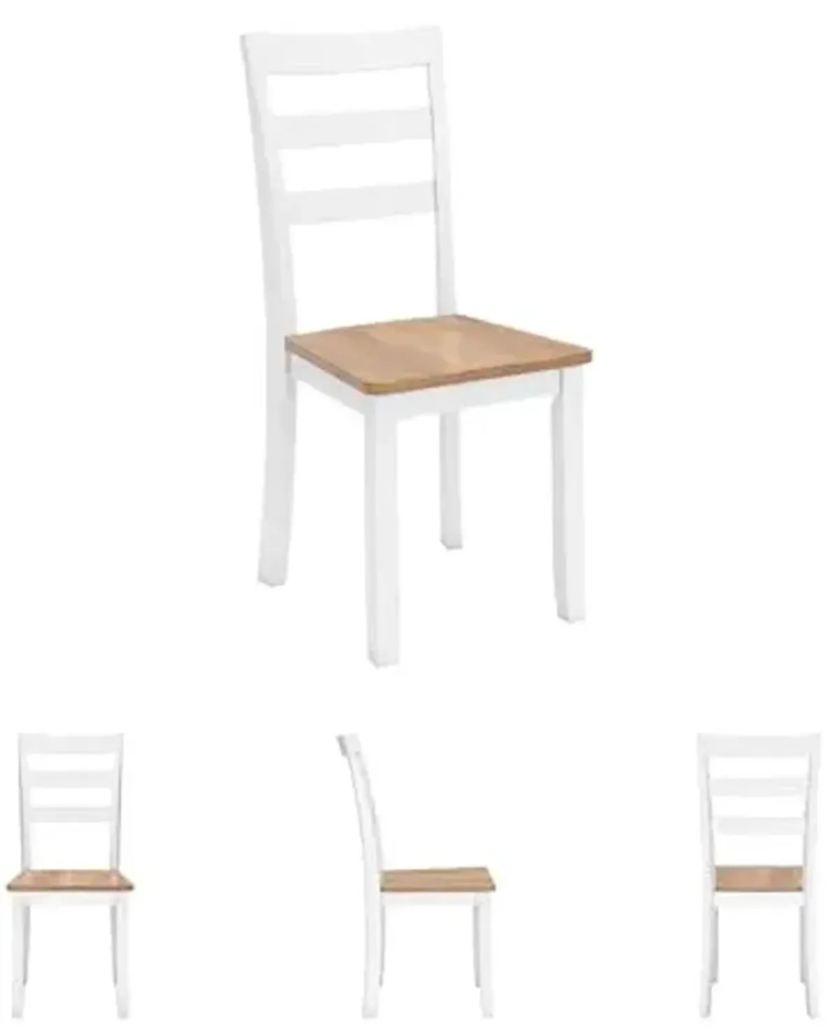 Signature Design by Ashley Gesthaven Solid Wood Frame Dining Chair, Set of 2, White/Natural