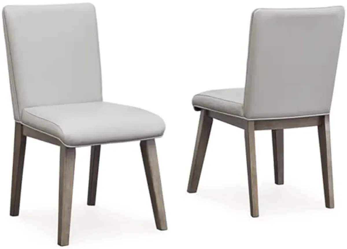 Signature Design by Ashley Loyaska Solid Wood Frame Dining Chair, Set of 2, Grayish Brown