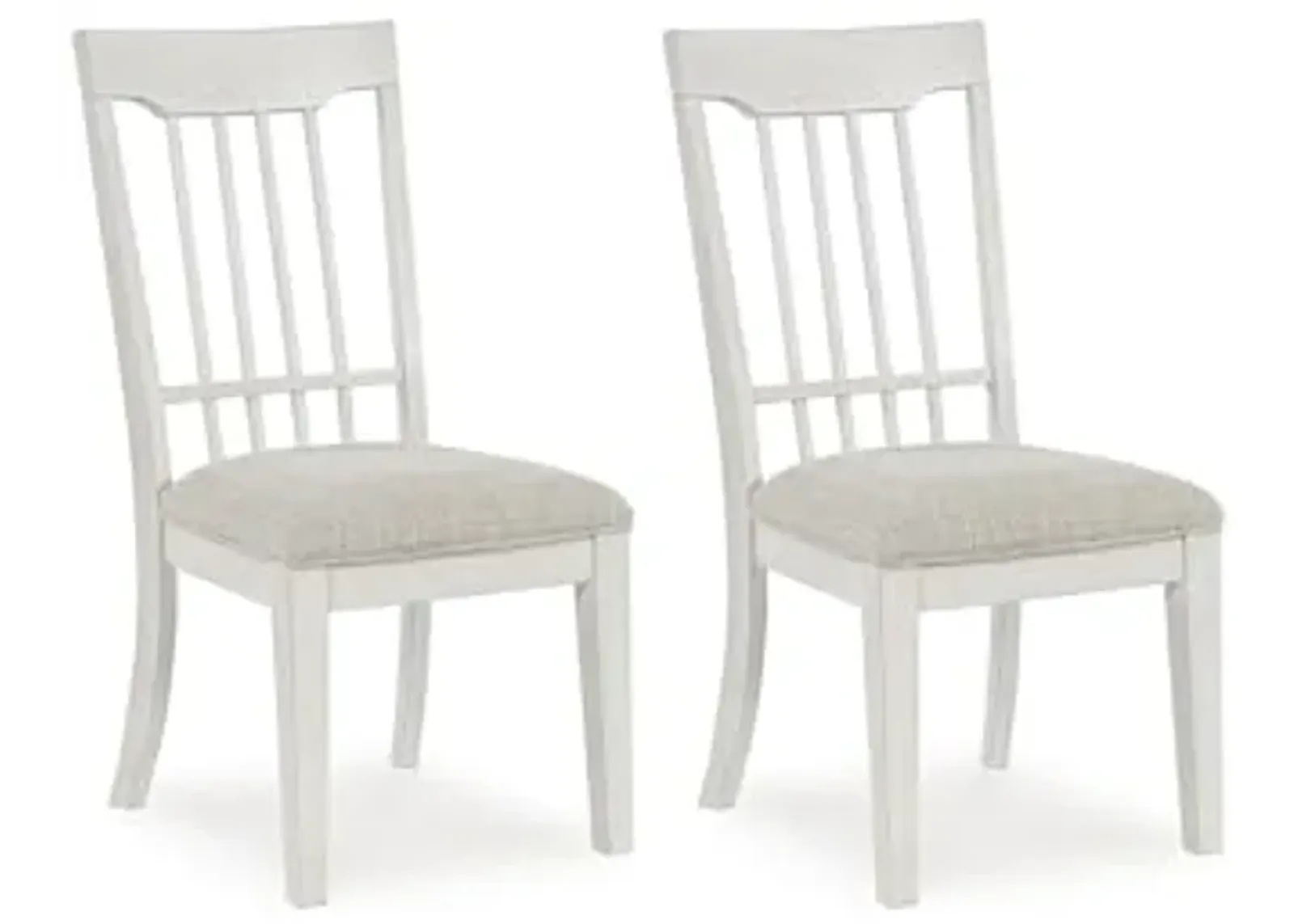 Signature Design by Ashley Shaybrock Solid Wood Frame Dining Chair, Set of 2, Antique White/Brown