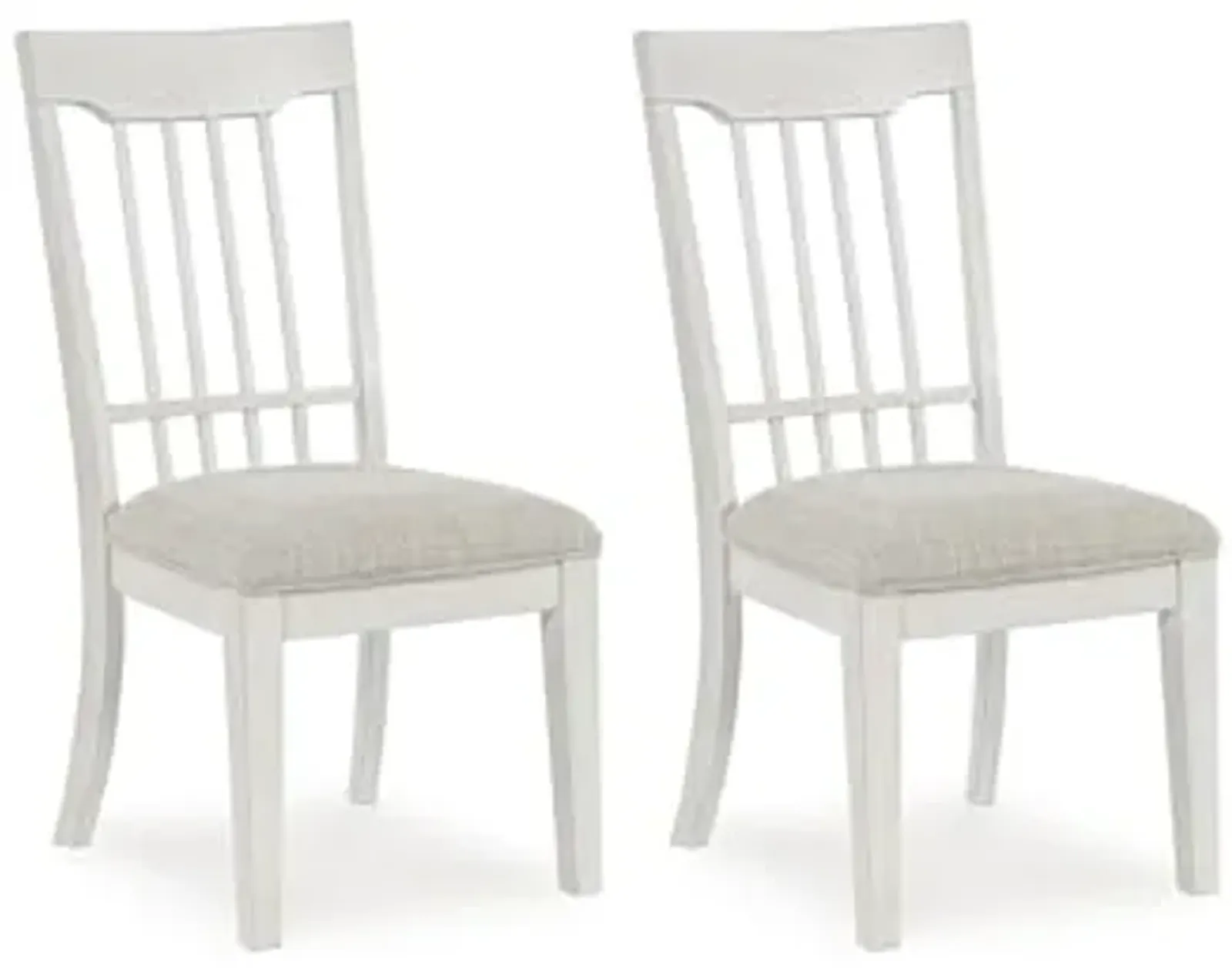 Signature Design by Ashley Shaybrock Solid Wood Frame Dining Chair, Set of 2, Antique White/Brown