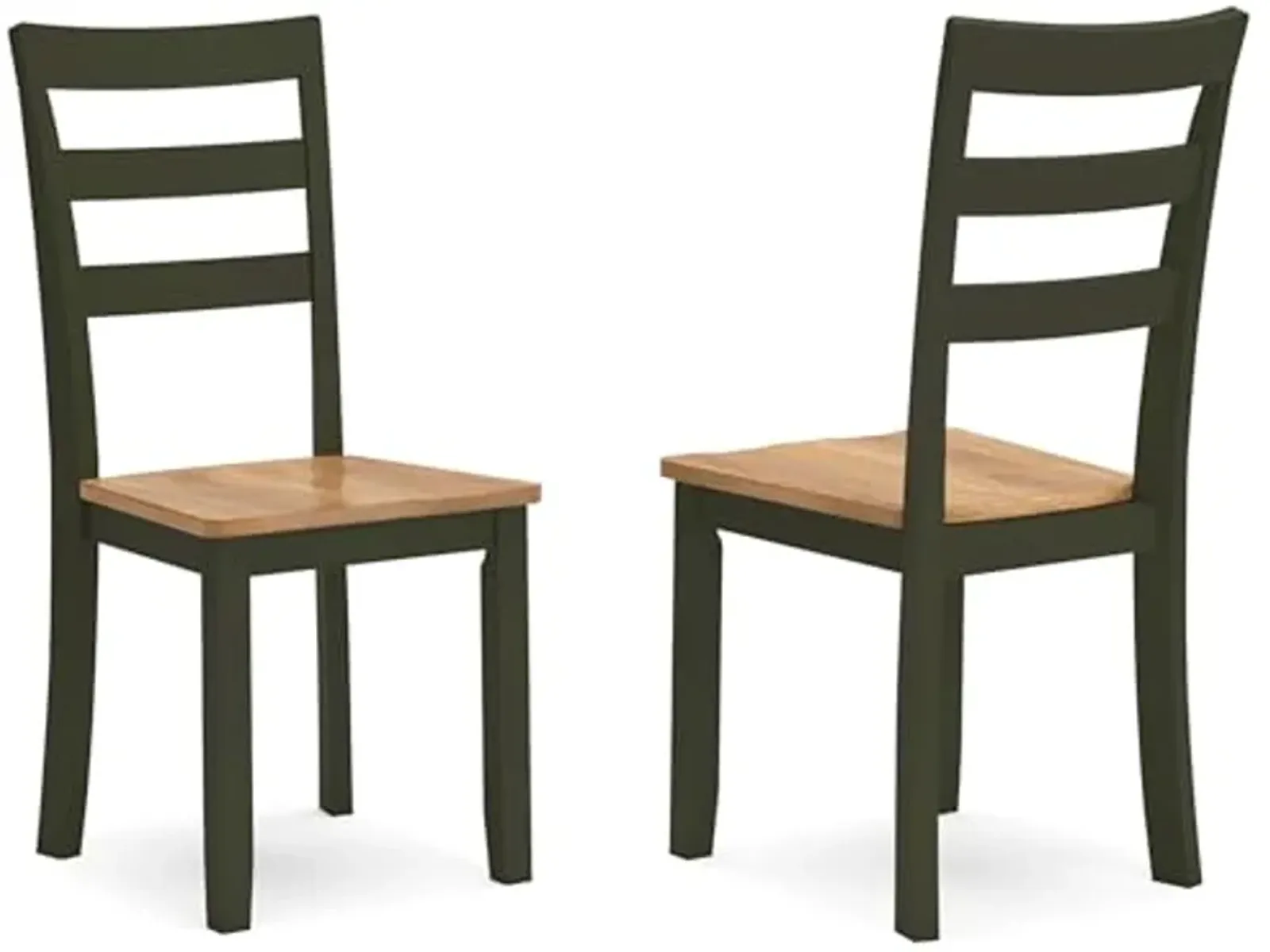 Signature Design by Ashley Gesthaven Modern Indoor Armless Dining Chair, Set of 2, Green & Light Brown