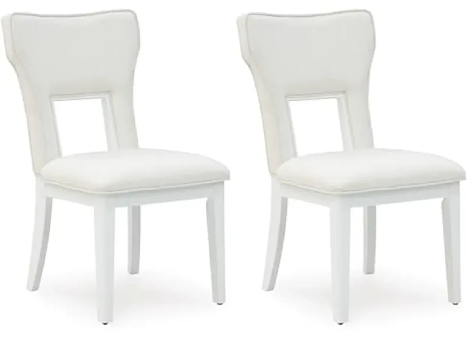 Signature Design by Ashley Chalanna Solid Wood Frame Dining Chair, Set of 2, White