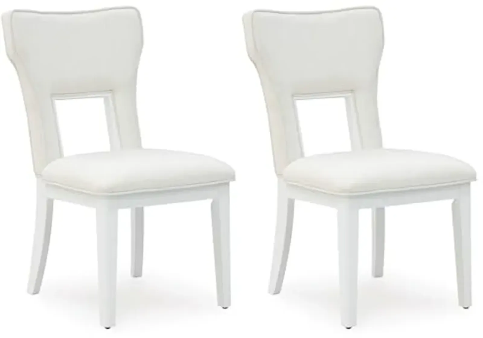 Signature Design by Ashley Chalanna Solid Wood Frame Dining Chair, Set of 2, White