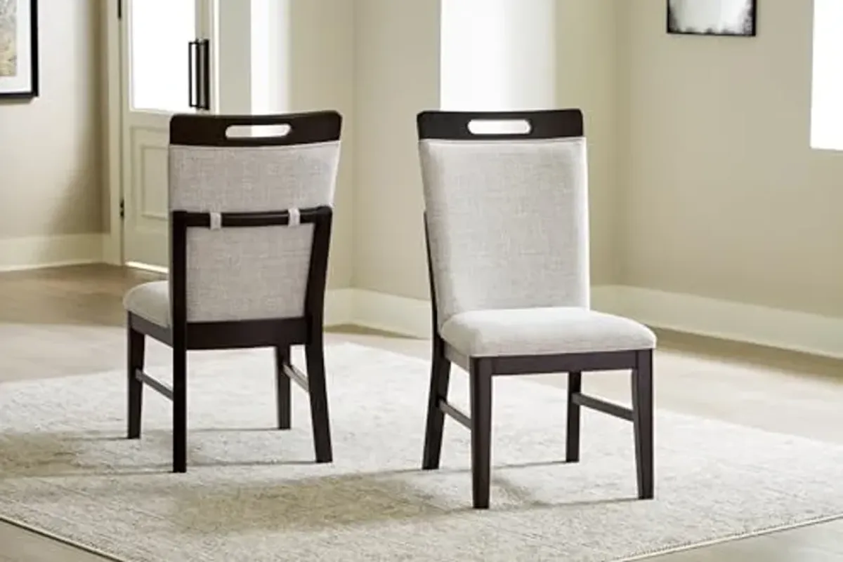 Signature Design by Ashley Neymorton Solid Wood Frame Dining Chair, Set of 2, Light Gray/Brown